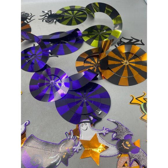 Halloween decoration set of 10 spiral handing bats pumpkin ghosts orange READ - Picture 3 of 6